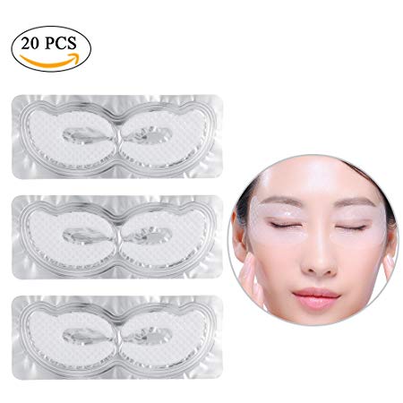 Collagen Eye Mask, 20 Pairs Collagen Moisture Eye Mask Relieve Fatigue Dark Circles and Puffiness, White