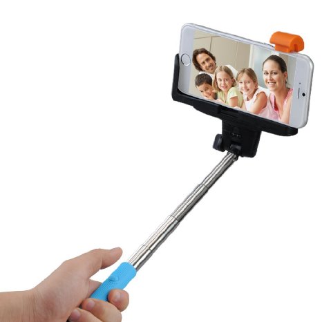 Mpow iSnap Pro Blue 2-In-1 Self-Portrait Monopod Selfie Stick with Built-In Bluetooth Remote Shutter Blue