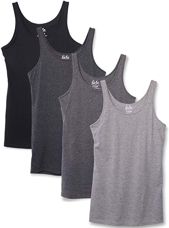 Kalon Women's 4-Pack Modern Shelf Bra Cami Base Layer