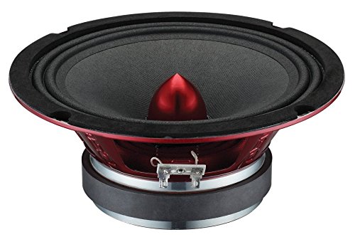 DS18 PRO-X10BM Loudspeaker - 10", Midrange, Red Aluminum Bullet, 600W Max, 300W RMS, 8 Ohms - Premium Quality Audio Door Speakers for Car or Truck Stereo Sound System (1 Speaker)