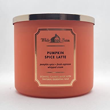 Bath & Body Works, White Barn 3-Wick Candle w/Essential Oils - 14.5 oz - New Core Scents! (Pumpkin Spice Latte)