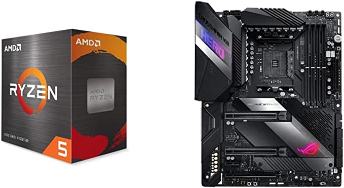 AMD Ryzen 5 5600X 6-core, 12-Thread Unlocked Desktop Processor & ASUS ROG Crosshair VIII Hero X570 ATX Motherboard