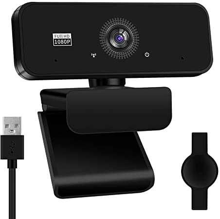1080P Webcam with Microphone and Privacy Cover, Yeoman USB 2.0 Desktop Laptop Computer Web Camera with Auto Light Correction,Noise Reduction,Plug and Play,for Online Classes,Video Streaming