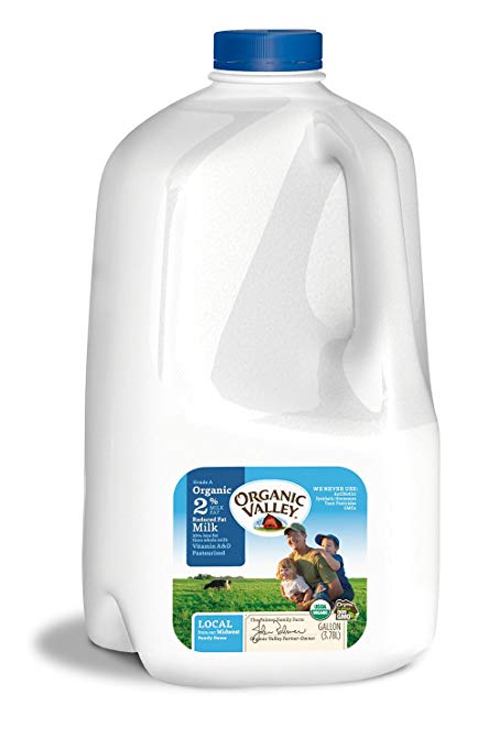 Organic Valley, Organic 2% Reduced Fat Milk, Pasteurized, Gallon, 128 Ounces