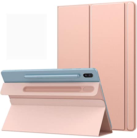 MoKo Smart Folio Case Fit Samsung Galaxy Tab S6 10.5 2019, Slim Smart Shell Stand Cover, Magnetic Adsorption with Auto Wake/Sleep for Galaxy Tab S6 10.5 inch SM-T860/T865 - Rose Gold