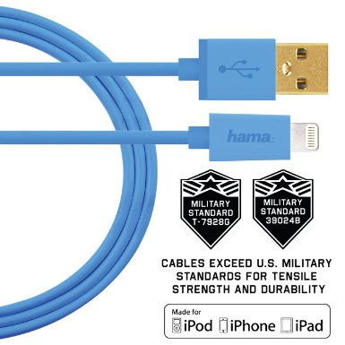 Apple MFi Certified Lightning to USB Charge/Sync Cable, U.S. Military Grade, 3ft Blue