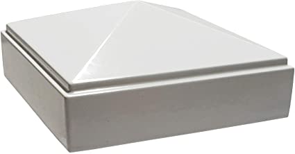 2.5" x 2.5" Aluminium Pyramid Post Cap for Metal Posts - Pressure Fit - White