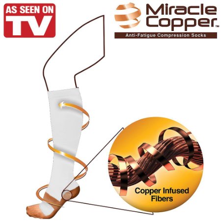 Miracle Copper Socks, White Large-Large