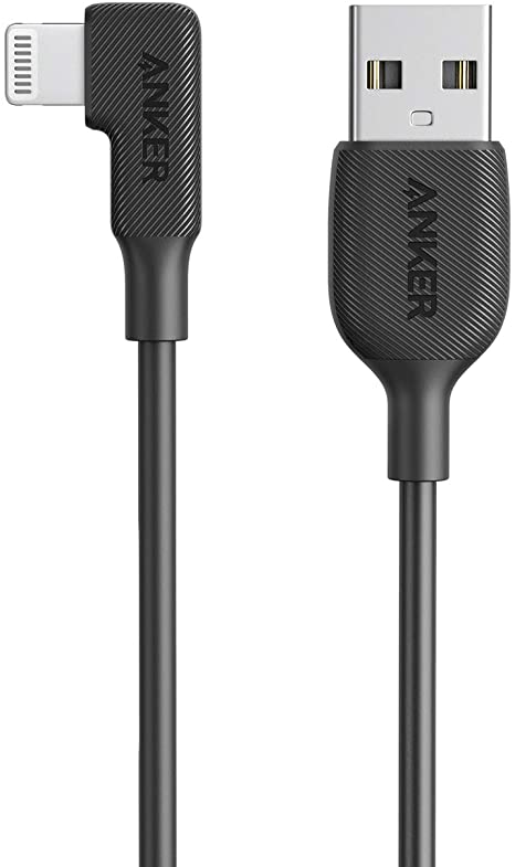 Anker USB-A to 90 Degree Lightning Cable (3 ft, Black)