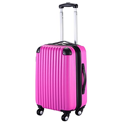 Goplus GLOBALWAY 20" Expandable ABS Carry On Luggage Travel Bag Trolley Suitcase