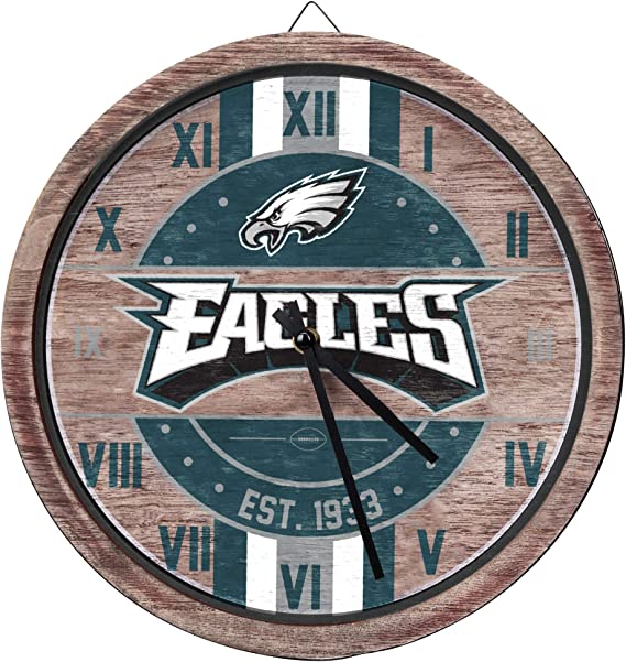 FOCO NFL Wooden Barrel Wall Clock