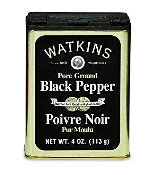 Watkins Gourmet Spice Tin, Pure Ground Black Pepper, 4 oz. Tin