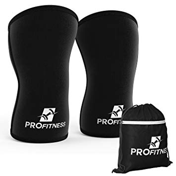 ProFitness 7MM Knee Sleeve (Pair) - Provides Ideal Supporter & Compression - Best for Squats, Deadlifts, Powerlifting, Weightlifting, Cross Training, Bodybuilding - for Both Men & Women