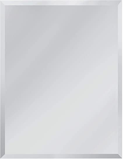 Red Co. Modern Minimalist Rectangular Tabletop and Wall Mirror, Frameless with Beveled Edge, Large, 10x13 Inches