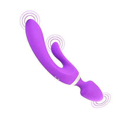 WOWYES waterproof Rabbit Vibrator Sex Toys, Electric Massagers, Electric vibrator, Manual vibrator Multi-mode stimulation of female massage vibrator (purple)