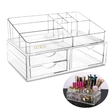 RUIMIO Makeup Organizer Large Capacity Storage Box for Jewelry & Cosmetics
