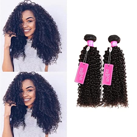 ISEE Hair Virgin Malaysian Deep Curly Jerry Curly Human Hair One Bundles,100% Unprocessed Human Curly Hair Extensions Natural Black Can Be Dyed (10'')