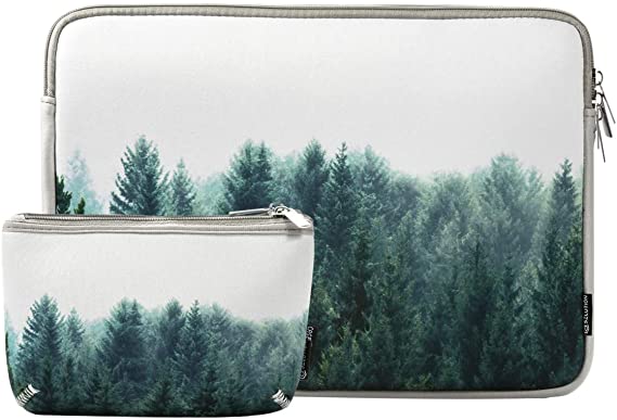 Laptop Sleeve 13 Inch Neoprene Laptop Sleeve Bag Air 13 13.3 Inch Sleeve Pro 13 Inch Protective Neoprene Sleeve Electronics Accessories Organzier Bag Carry Case Pouch (Forest Grey)