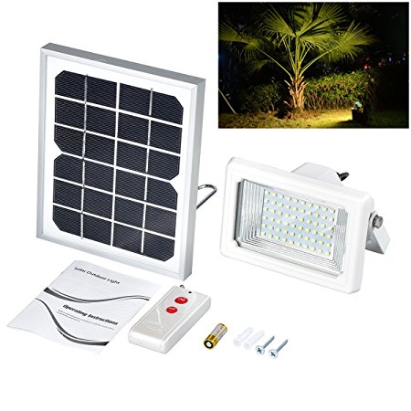 Solar Flood Light,Findyouled Warm White 60led 260 Lumen Outdoor Waterproof Security Landscape lights with Remote Control