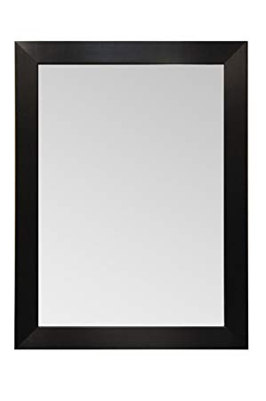 Wood Frame Mirror Modern Elegant Wall Mounted Mirror, Rectangle, Espresso - Black Finish, 3 inch wide Flat Frame (40x30)