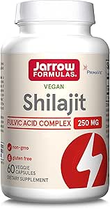 Jarrow Formulas, Shilajit Fulvic Acid Complex (Shilajit-Fulvinsäure-Komplex), 60 vegane Kapseln, Laborgeprüft, Glutenfrei, Sojafrei, Vegetarisch, Ohne Gentechnik