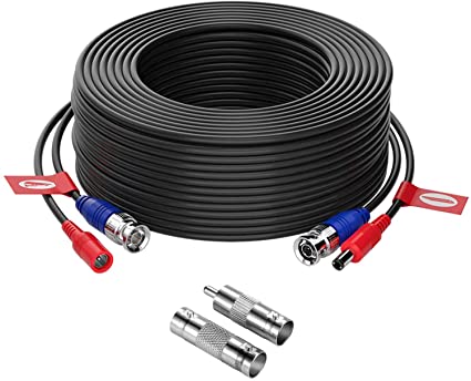 ZOSI 100ft(30M) CCTV Video Power Cables 4K 8MP 5MP 3MP 2MP 1080P 720P All-in-One,BNC Extension Security Wire Cord for Video Surveillance Camera DVR System with BNC RCA Connector