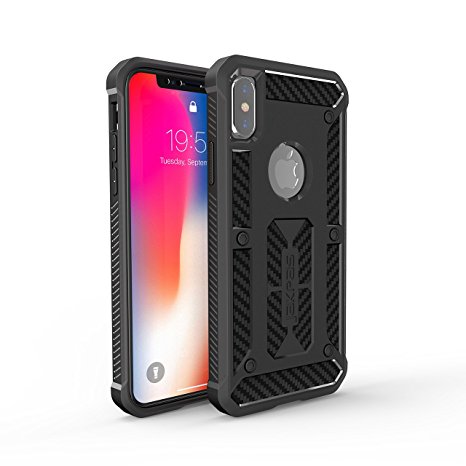 iPhone X Case, Heavy Duty Protection Drop Resistant TPU Case for iPhone X (2017 Release) - Retail Package (Black)