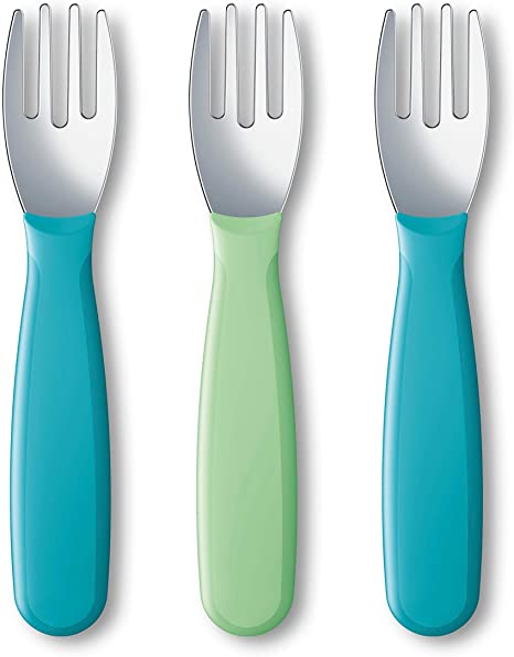 NUK Kid Cutlery Forks, 3 Pack - Teal