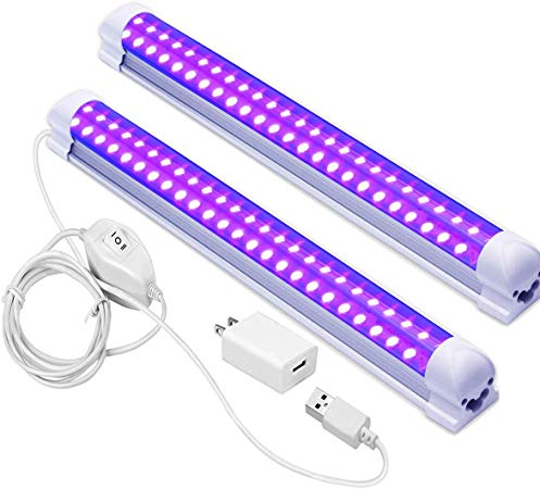 UV LED Black Light, LECIEL 10W UV Portable Blacklight for UV Poster, UV Art, Bedroom, Ultraviolet Light for Halloween and Blacklight Parties (2 Pack)