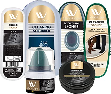 WBM All in 1 Shoe Polish Kit Set,Gives Shoes Long Lasting Shine And Protection, Shoe Cleaner - Gift Set (6 Pcs)