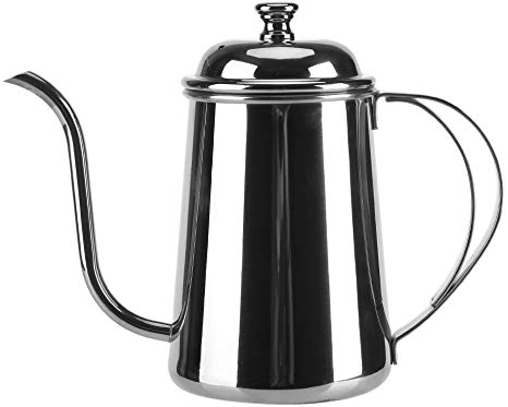 Yosoo Stainless Steel Tea Coffee Kettle Pour Over Coffee Pot Gooseneck Coffeepot Teapot 650ML (22oz)(Silver)