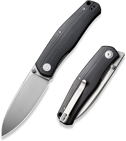 CIVIVI Sokoke Folding Knife, Ray Laconico Pocket Knife for EDC, 3.35" 14C28N Steel Blade G10 Handle Thumb Stud Opener Front Flipper Utility Knife C22007-1