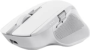 Trust Ozaa+ Mouse Wireless Bluetooth + 2.4GHz, Mouse Silenzioso Multi-dispositivo, Rotellina Laterale, 60% Plastica Riciclata, Mouse Bluetooth Ricaricabile Laptop PC Computer Windows Mac - Bianco