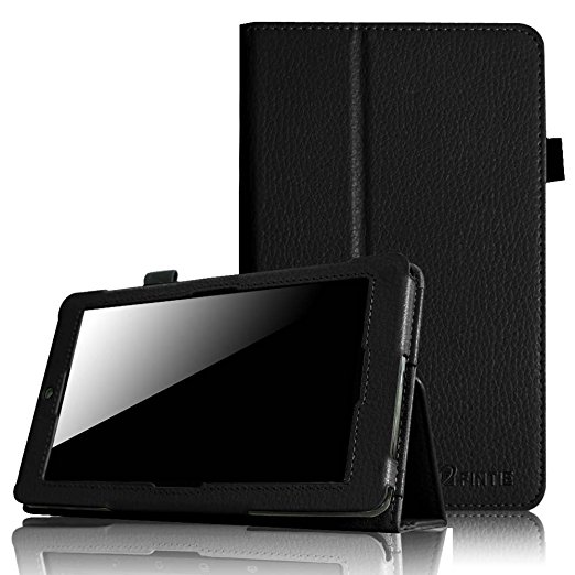 Fintie Folio Case for ASUS MeMO Pad HD 7-inch ME173X Tablet Slim Fit Support Sleep / Wake Function with Stylus Holder - Black