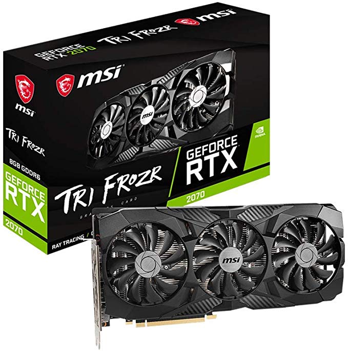 MSI Gaming GeForce RTX 2070 8GB GDRR6 256-Bit HDMI/DP DirectX 12 VR Ready Ray Tracing Turing Architecture HDCP Graphics Card (RTX 2070 TRI FROZR)