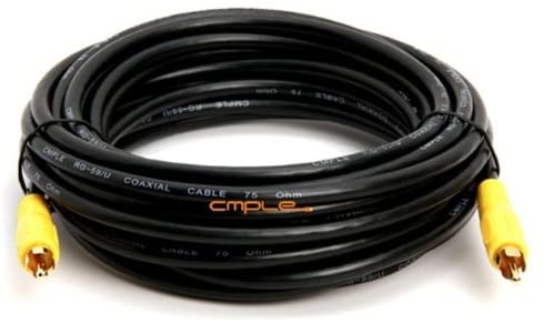 Cmple 1 RCA Composite Video / Subwoofer / Digital Coax / S/PDIF Patch Cable 25FT