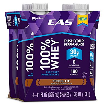 EAS 100% Whey Ready-to-Drink Protein Shake, Chocolate, 11 fl oz, 12 count