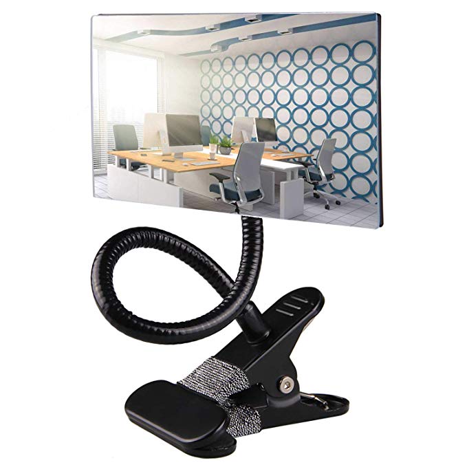 Gosear Office Clip On Cubicle Mirror, Computer Rearview Mirror, Convex Mirror for Personal Safety and Security Desk Rear View Monitors or Anywhere (Square)