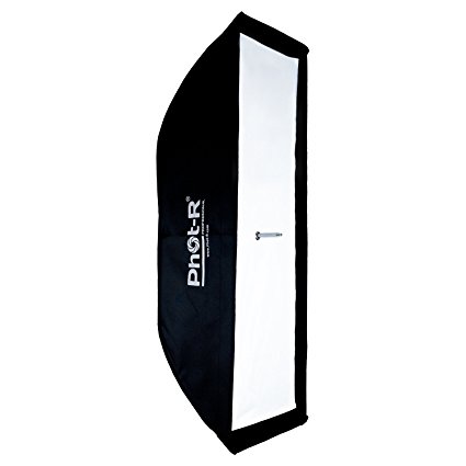 Phot-R 22 x 90 cm Rectangular Folding Umbrella Strip Softbox with Bowens S Type Mount Speedring Studio Strobe Flash - Black