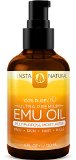 InstaNatural 100 Pure Emu Oil - For Hair Growth Skin Face Stretch Marks Scars and More - Great for After You Shampoo - The Best Natural Cream for Eczema Muscle and Joint Pain and Nail Beauty - 4 OZ