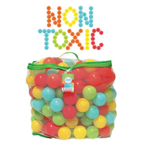 NON-TOXIC 200 Bounce House Pit Balls - Crush Proof 6 cm Plastic Balls for Pit - Phthalate Free, BPA Free