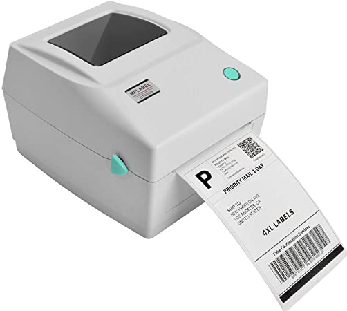 MFLABEL Label Printer, 4x6 Thermal Printer, Commercial Direct Thermal High Speed USB Port Label Maker Machine, Etsy, Ebay, Amazon Barcode Express Label Printing,White