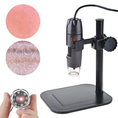 ABLEGRID 8LED Light 20-800X USB Digital Microscope Endoscope Magnifier Video Camera with Stand