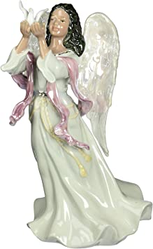 Cosmos 96571 Fine Porcelain African American Angel Musical Figurine, 9-1/8-Inch