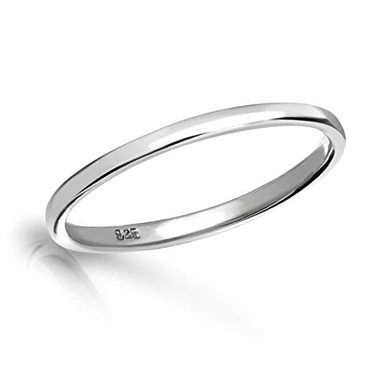 Sterling Silver or 14K Gold-Plated Baby Ring (2mm Band)