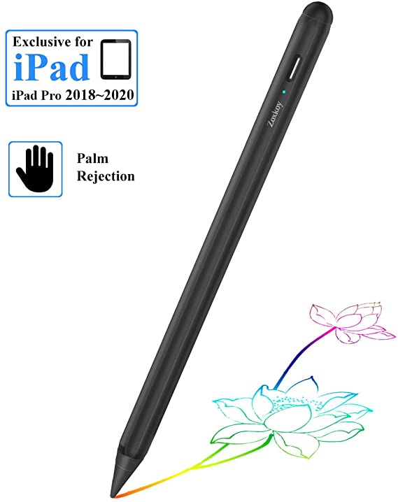 Stylus Pen for Apple iPad Pencil: Touch Pencil with Palm Rejection for Precise Writing & Drawing - Compatible with Apple iPad Pro 11/12.9 Inch iPad 7th/6th | iPad Mini 5th | iPad Air 3rd Gen