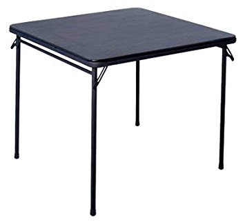 Cosco 14-619-BLK1 Black Square Folding Table 34"x34"