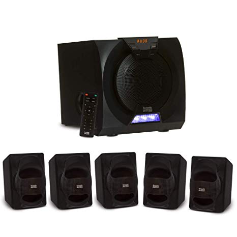 Acoustic Audio AA5230 Home Theater 5.1 Bluetooth Speaker System with USB Input and LED Display