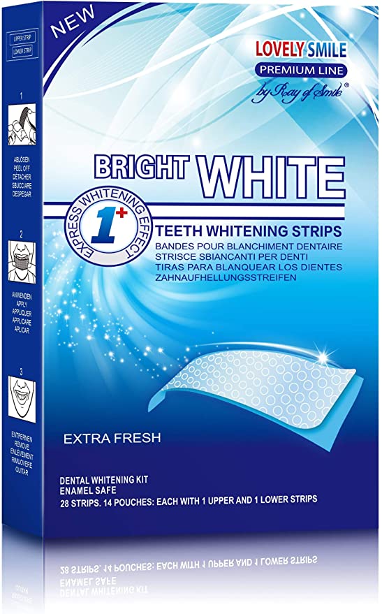 Professional Teeth Whitening Strips with Non-Slip Tech - Bright White - Lovely Smile Premium Line