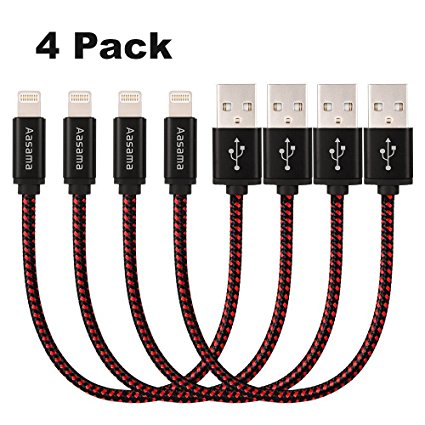 Aasama iPhone Cable 4 Pack 8 Inches Lightning Cable Short Nylon Braided USB Sync and Charging Cord